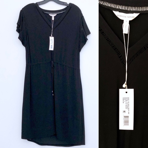 NWT Maternity-Friendly Rebecca Taylor Black Dress - Picture 5 of 5
